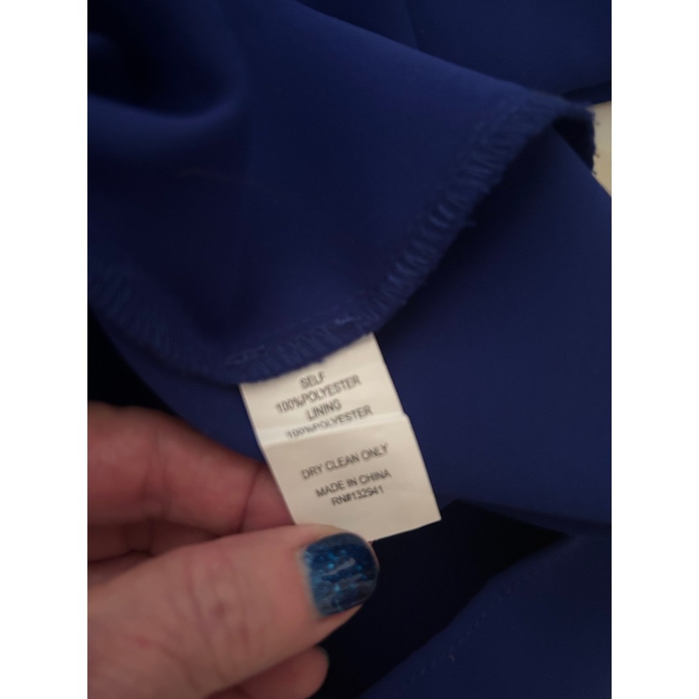 Amanda Uprichard Edrina Royal Blue Ruched Mini Dress High Neck Cap Sleeve XS NEW - Picture 9 of 9